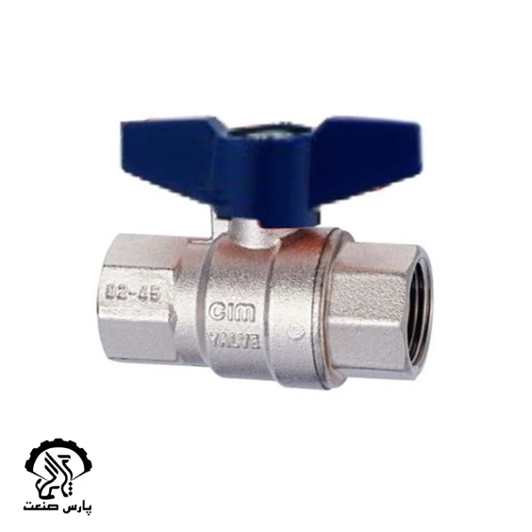 شیر گازی آبی دسته کلیدی 316BL دو طرف تو پیچ