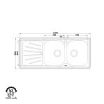 سینک دو لگنه نیمه فانتزی 214 توکار - Image 2