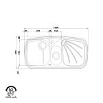 سینک یک و نیم لگنه فانتزی 610 توکار - Image 2