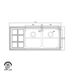 سینک دو لگنه فانتزی 761 توکار - Image 2