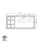 سینک دو لگنه فانتزی 762 توکار - Image 2