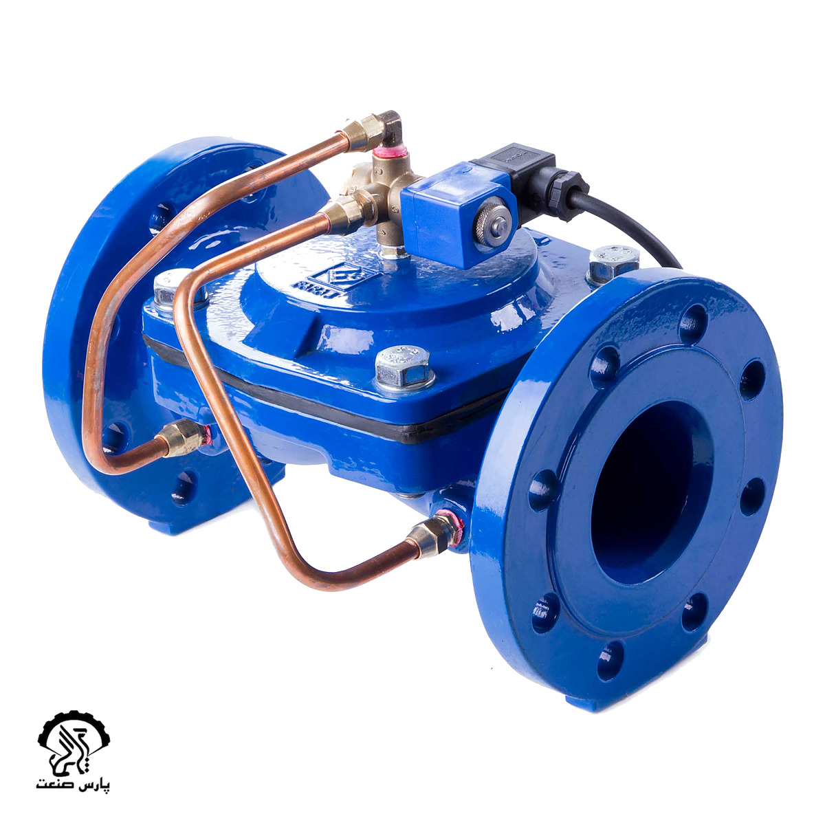 DLG-16-Solenoid-Manual-Deluge شیر کنترلی دیافراگمی برقی و دستی 16 بار سایز ۲ اینچ چدنی فاراب - Image 1