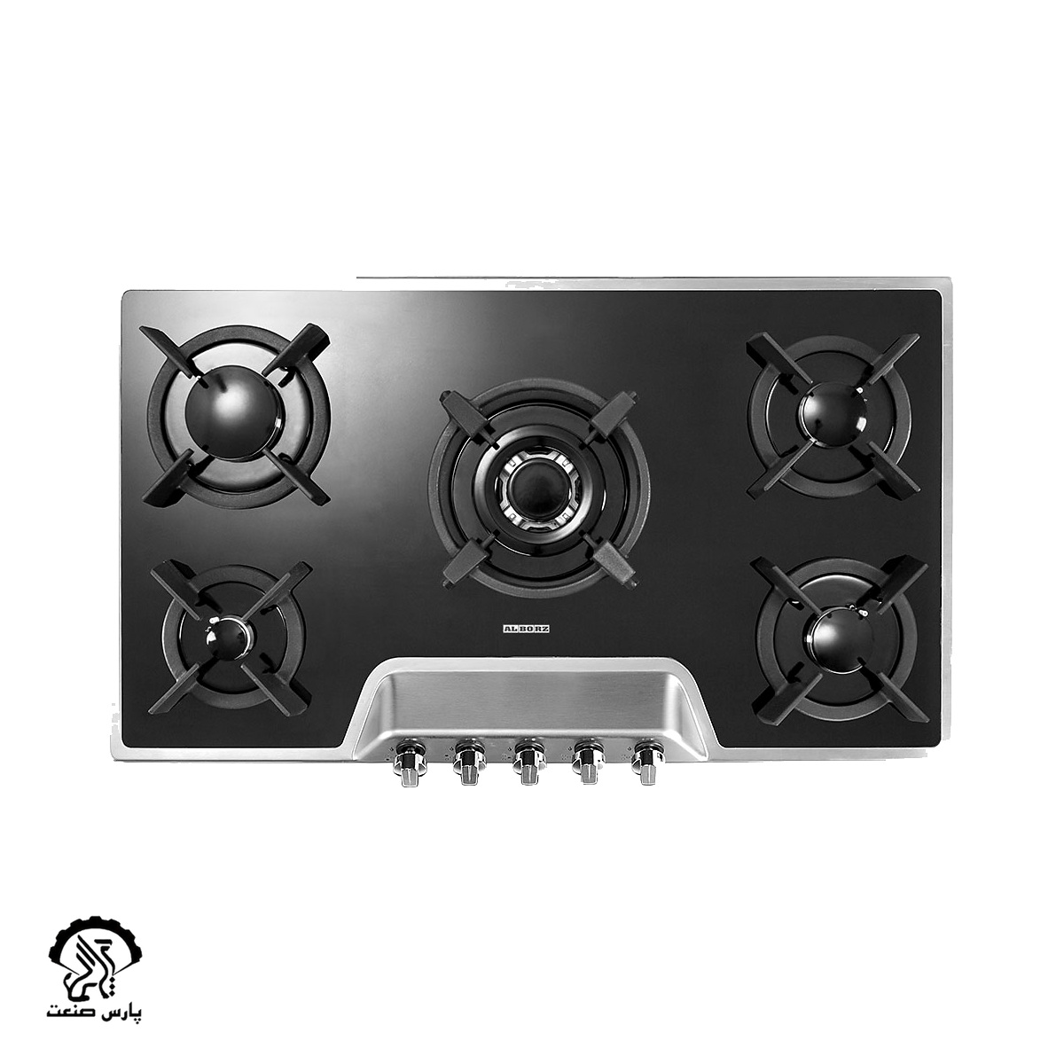 G-5901-s-TOP-1 اجاق گاز استیل البرز رومیزی پنج شعله مدل G-5901 S - Image 1