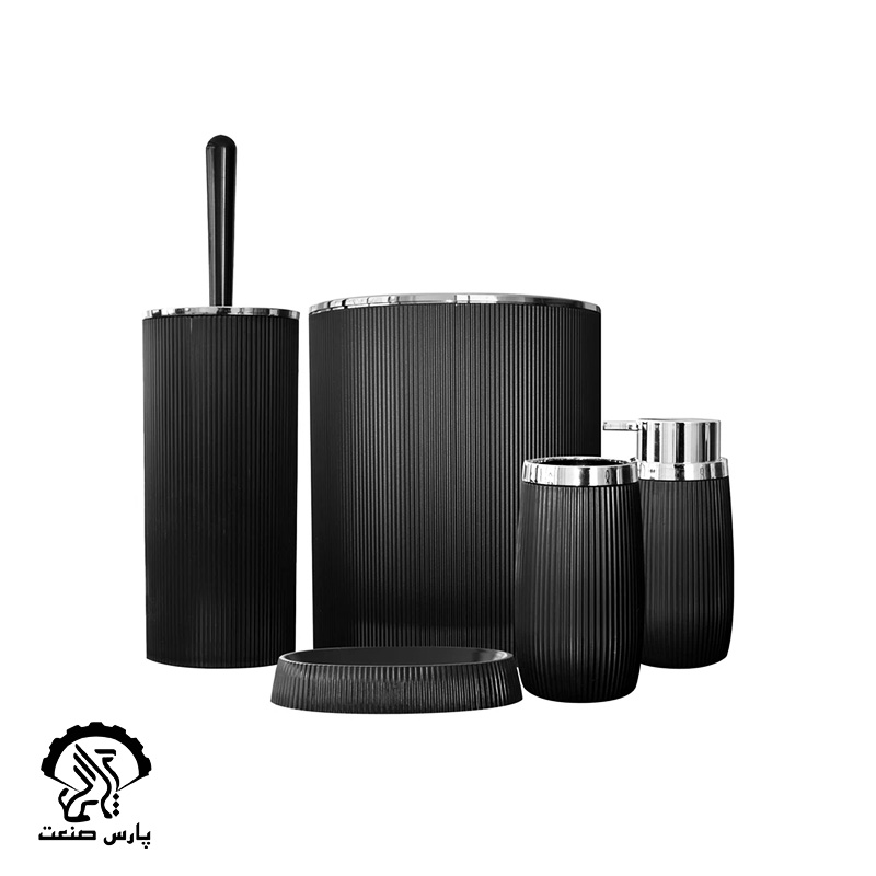 SET SERVICES ست 6 تکه سرویس مشکی کروم کنتراست کد 11 - Image 1