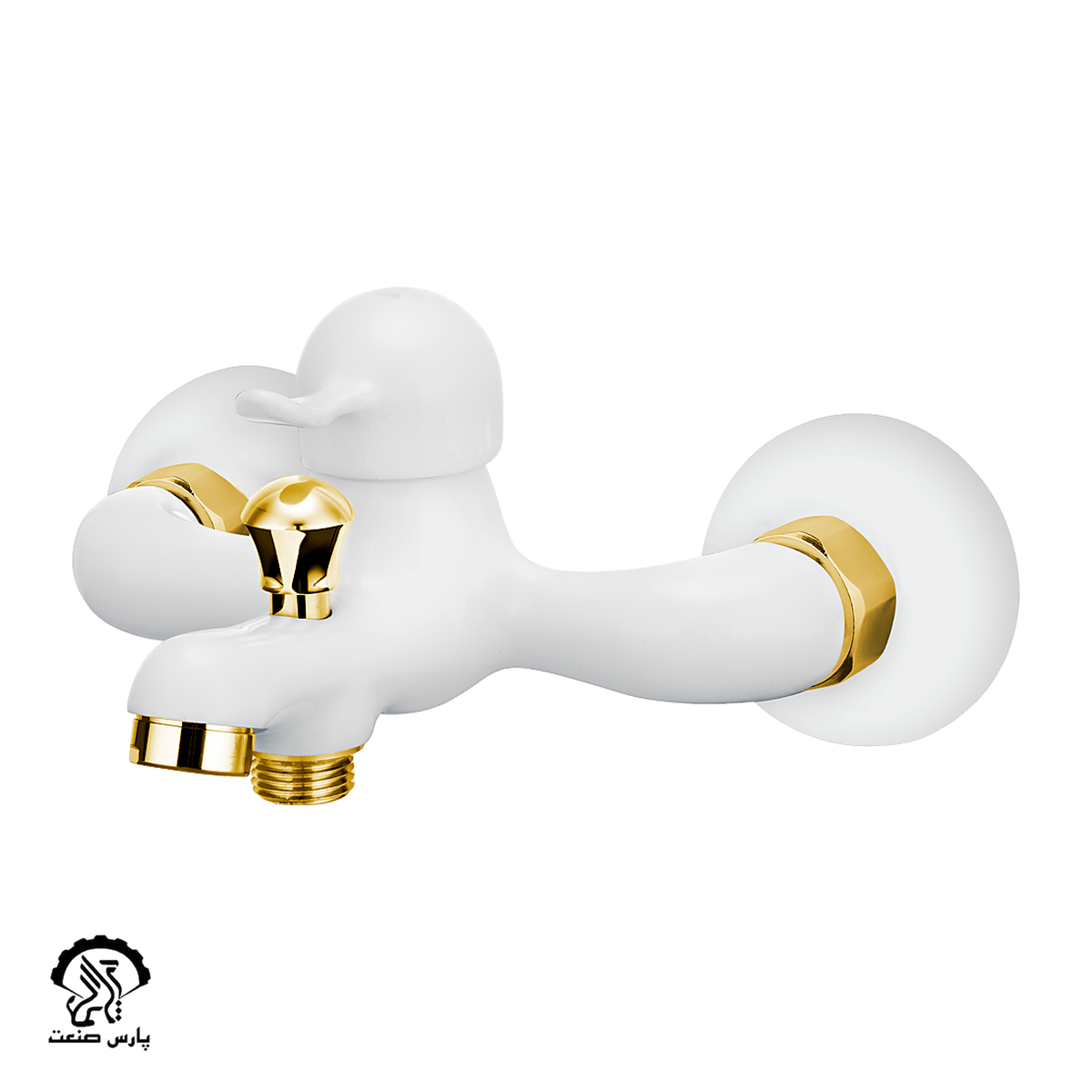 bathmixer faucet-kavian-tida-white-gold شیر حمام کاویان مدل تیدا سفید-طلایی - Image 1