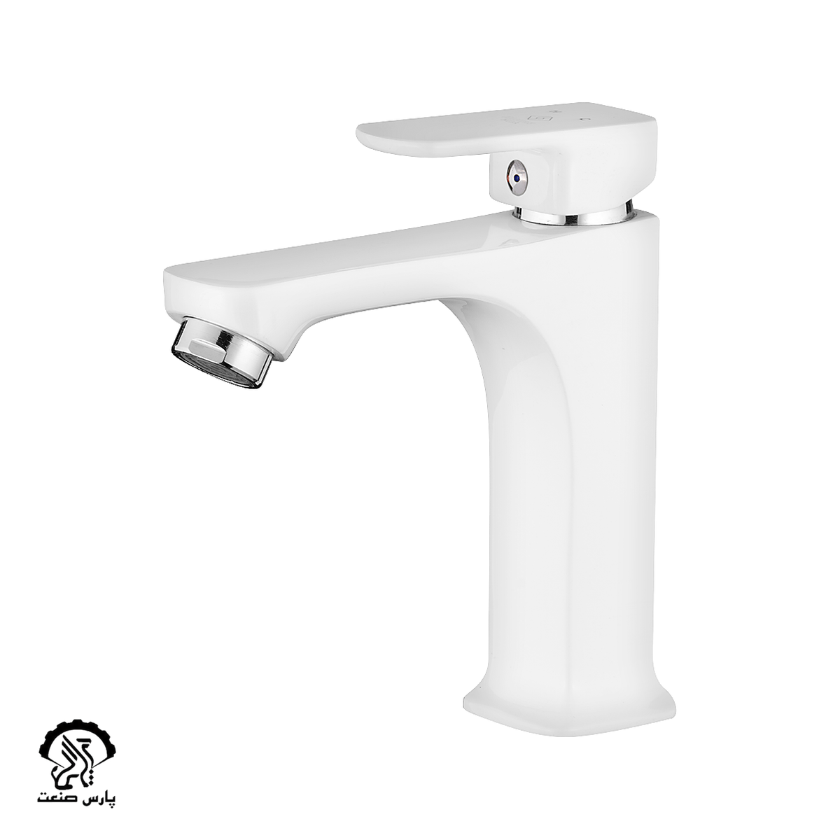 faucet-white-basinmixer-kavian-nila-luxuryfaucet شیر روشویی کاویان مدل نیلا سفید - Image 1
