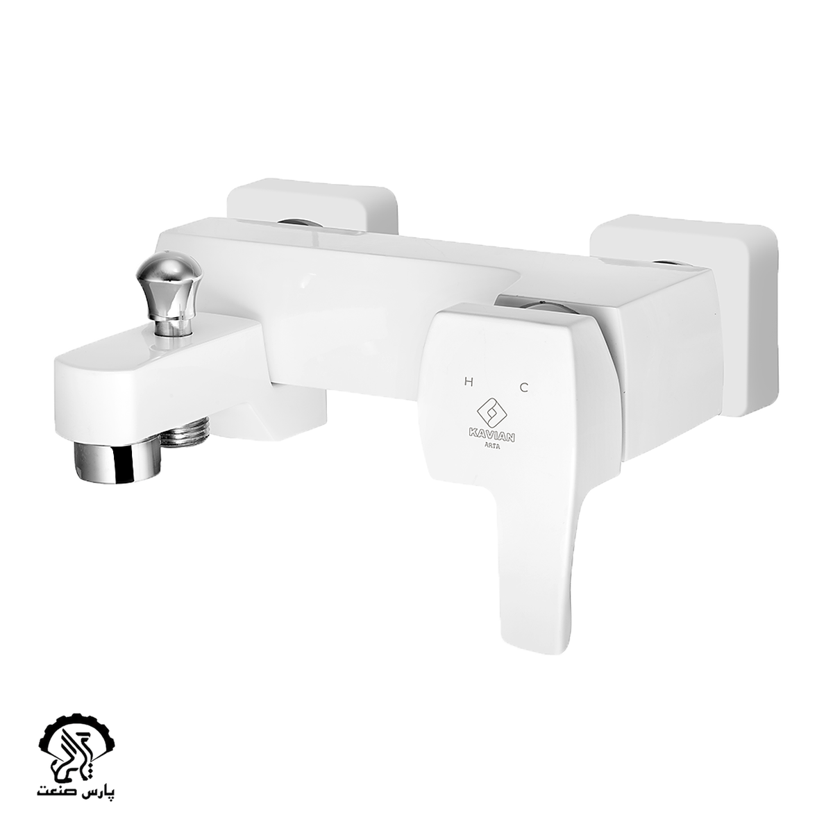 faucet-white-bathmixer-kavian-arta_20200919111132.160 شیر حمام کاویان مدل آرتا سفید - Image 1