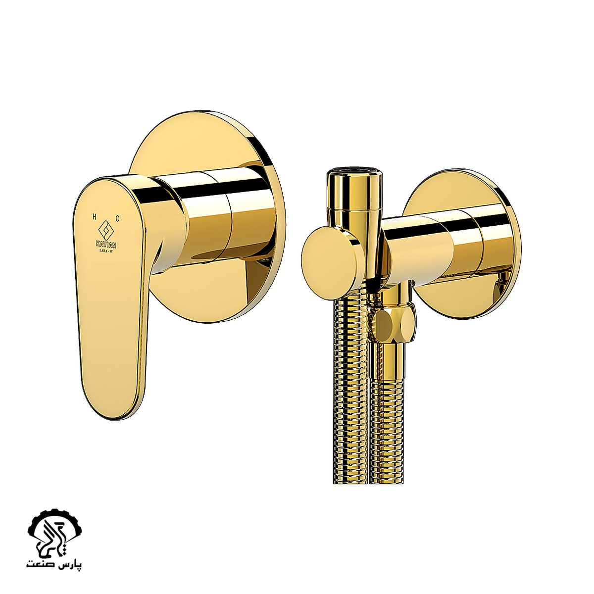 kavian-faucet-gold-built in-toiletmixer-Lara شیر توالت توکار کاویان مدل لارا طلایی - Image 1