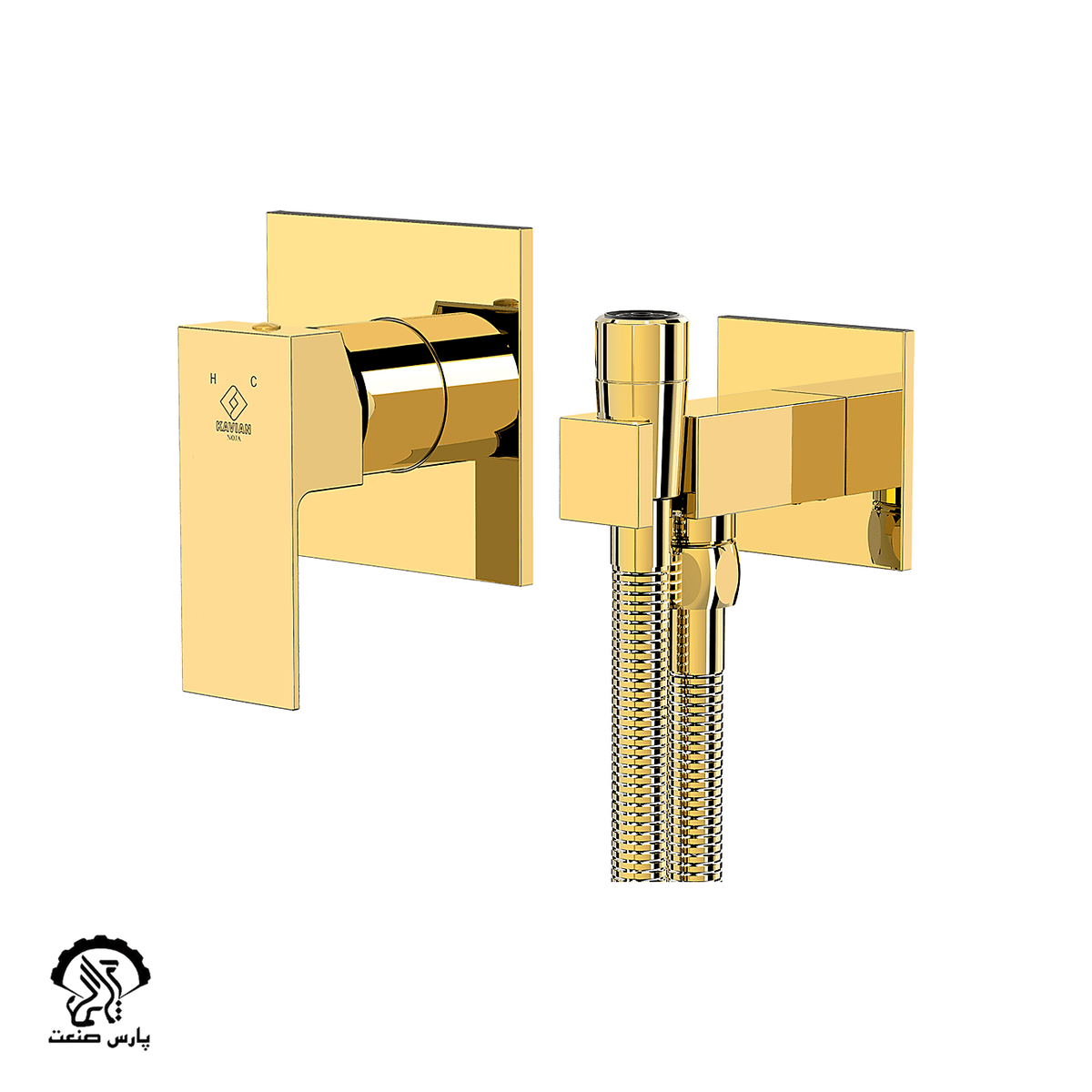 kavian-faucet-gold-built in-toiletmixer-noja شیر توالت توکار کاویان مدل نوژا طلایی - Image 1