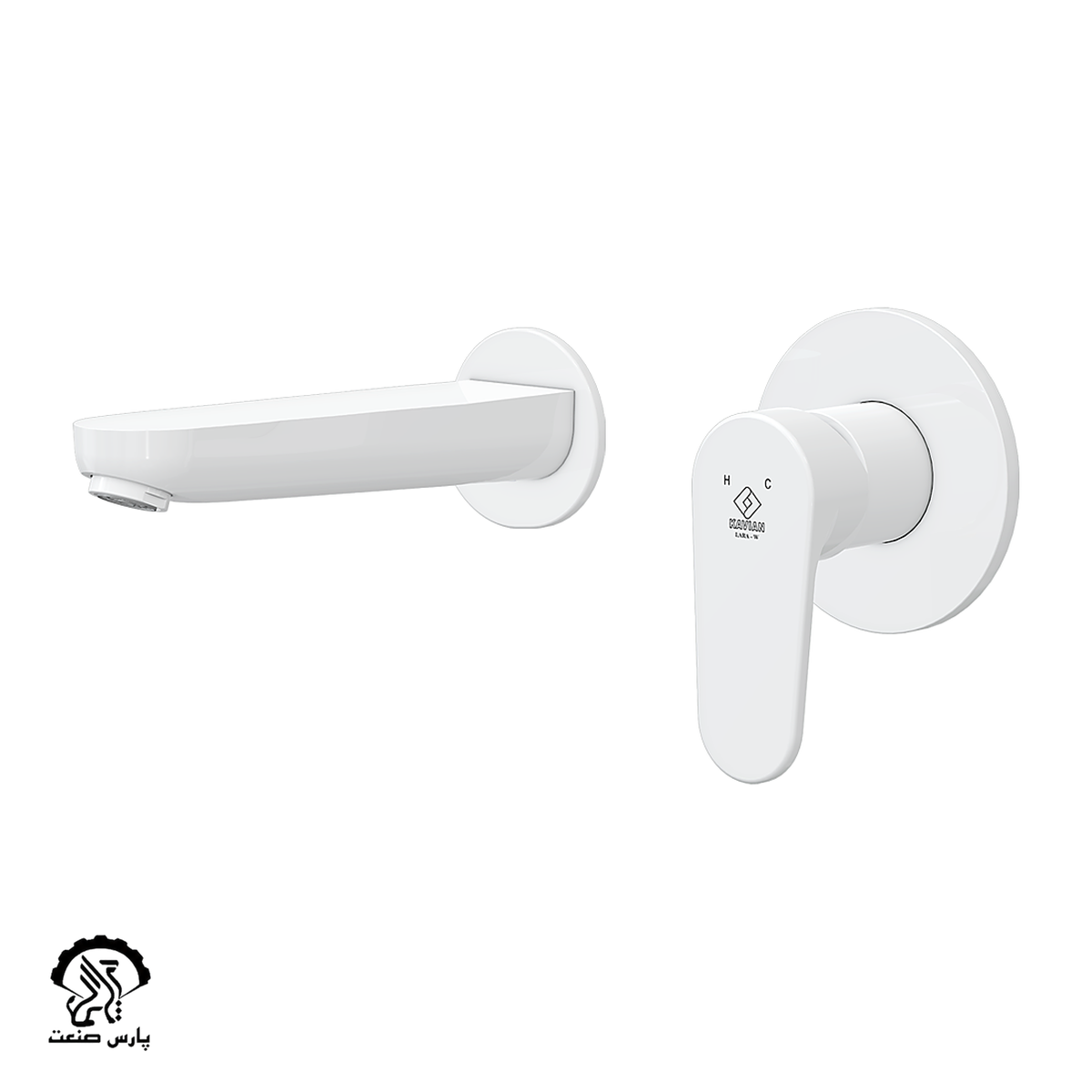 kavian-faucet-white-built in-basinmixer-Lara شیر روشویی توکار کاویان مدل لارا سفید - Image 1