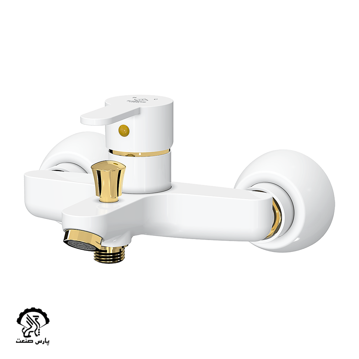 kavian-faucet-white-gold-bath mixer-golsa شیر حمام کاویان مدل گلسا سفید-طلایی - Image 1