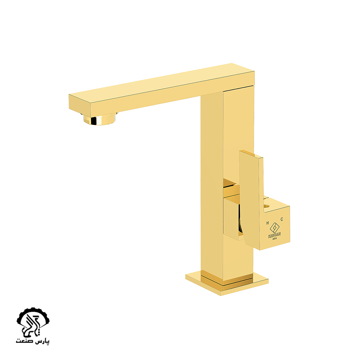 kavianfaucet-gold-basin mixer-asa شیر روشویی کاویان مدل آسا طلایی - Image 1