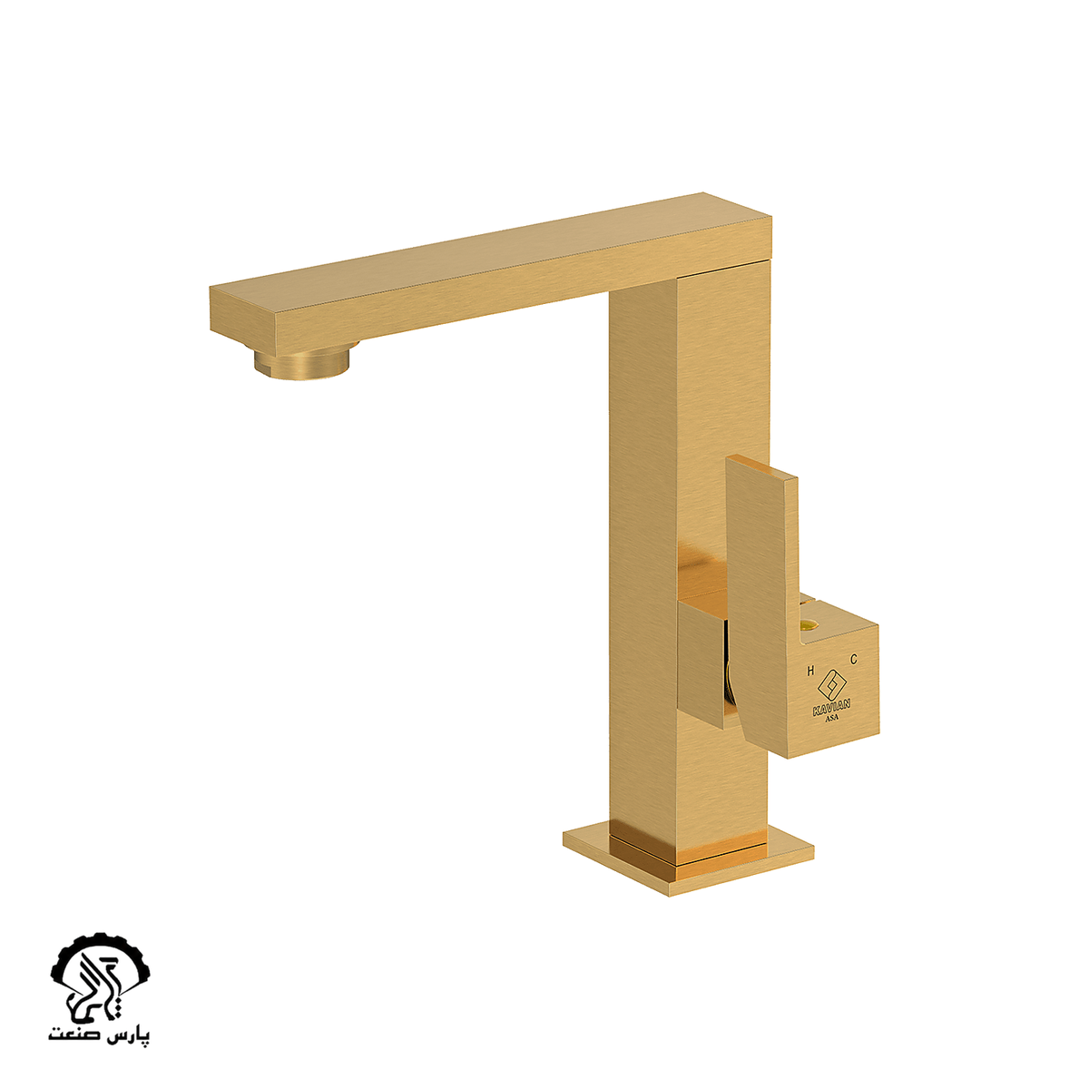 kavianfaucet-mattegold-basin mixer-asa شیر روشویی کاویان مدل آسا طلایی مات - Image 1