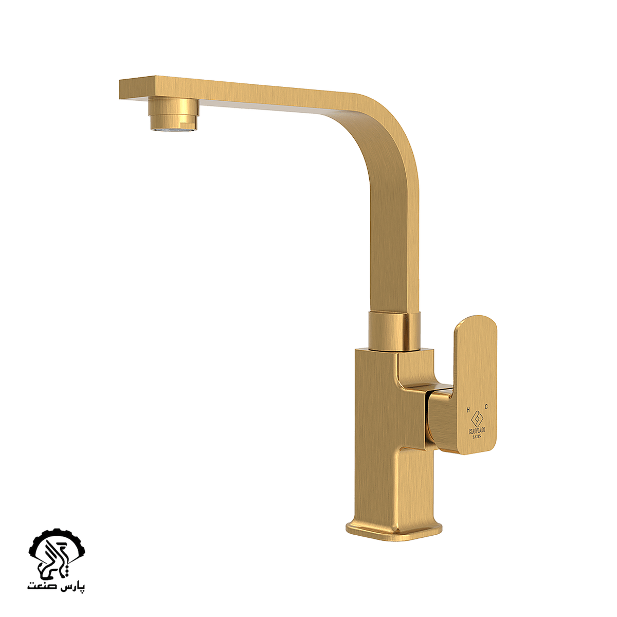 kavianfaucet-mattegold-swivel-basinmixer-nila شیر روشویی متحرک کاویان مدل نیلا طلایی مات - Image 1