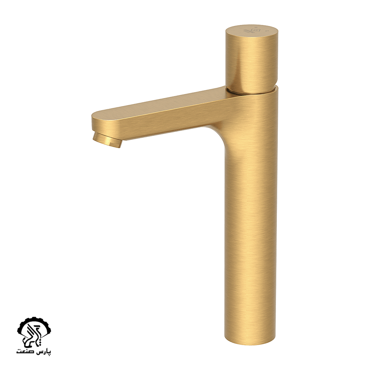 kavianfaucet-mattegold-tall-basinmixer-golsaplus.png شیر روشویی پایه بلند کاویان مدل گلسا پلاس طلایی مات - Image 1