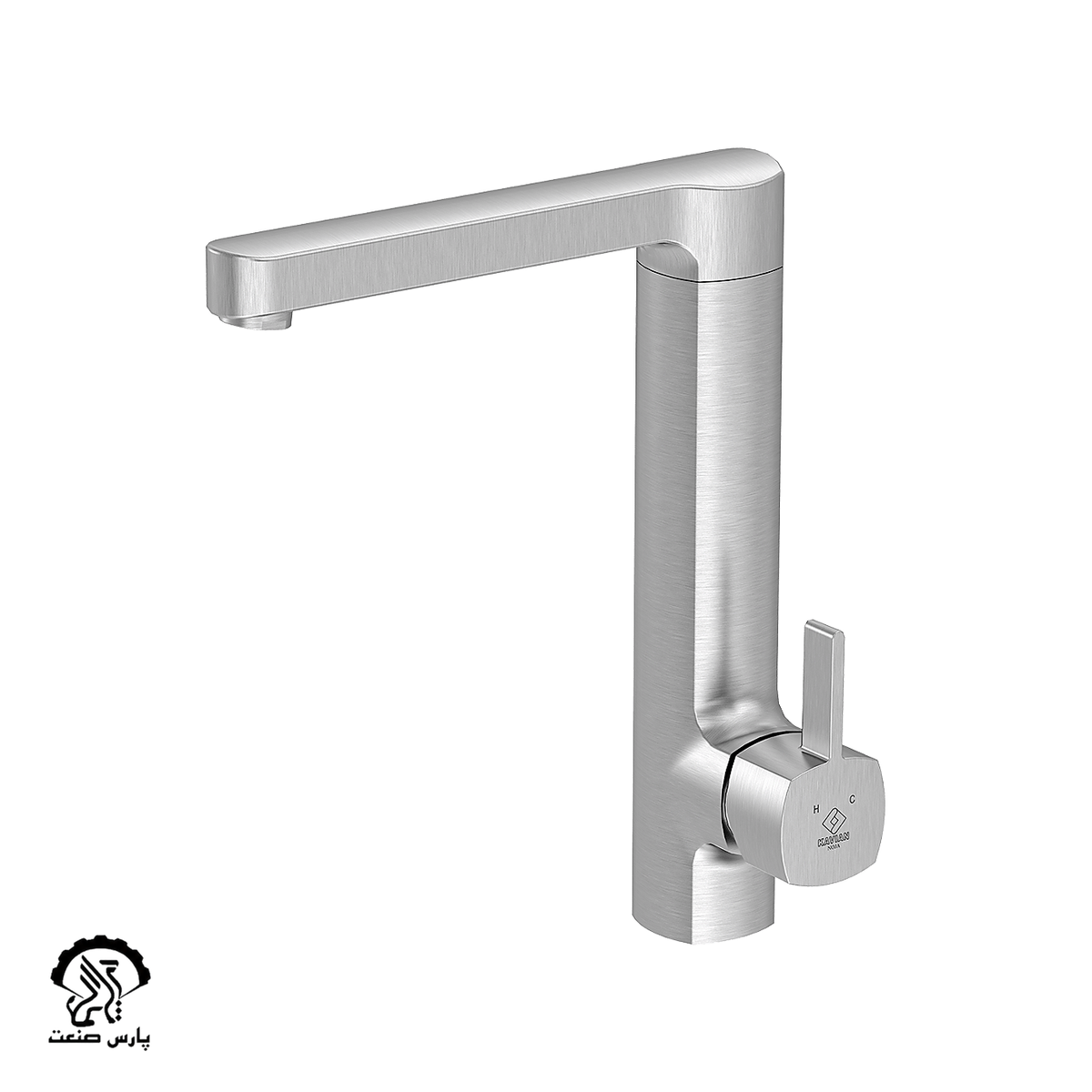 kavianfaucet-steel-sinkmixer-steel شیر ظرفشویی کاویان مدل ساتین استیل - Image 1