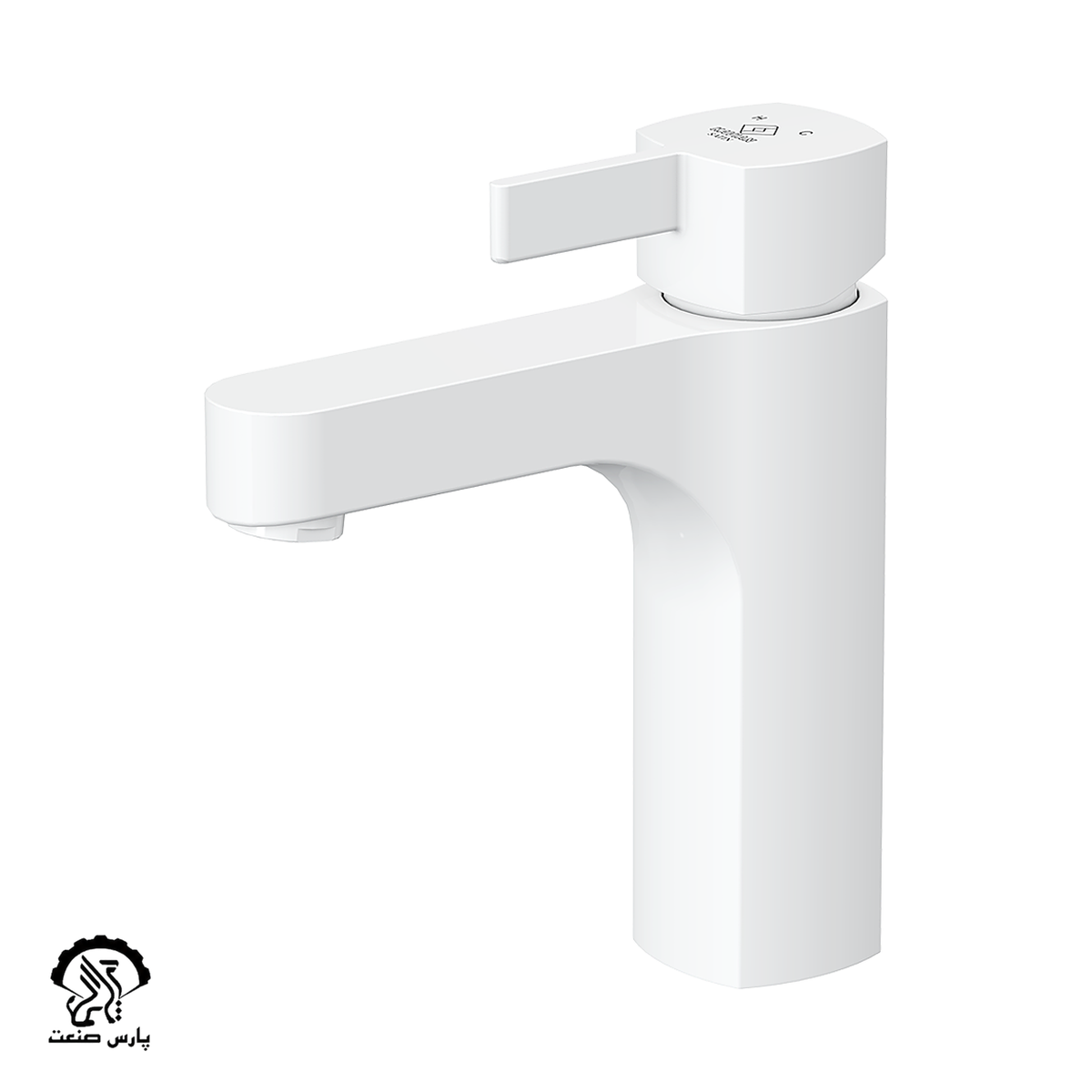 kavianfaucet-white-basinmixer-satin شیر روشویی کاویان مدل ساتین سفید - Image 1