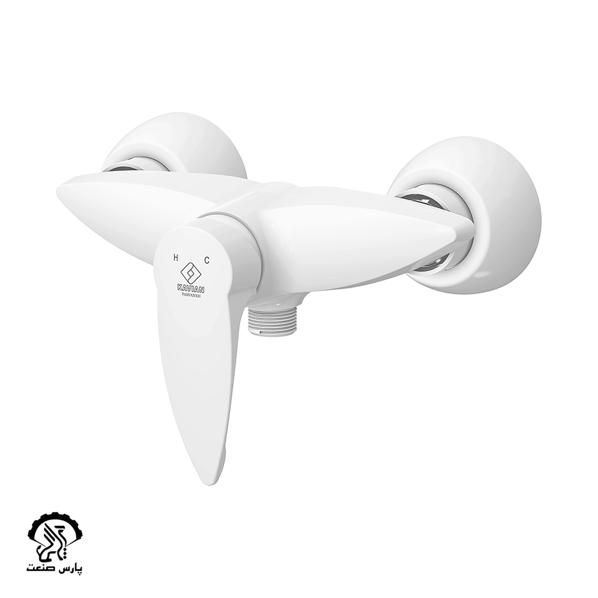 kavianfaucet-white-toiletmixer-parvaneh شیر توالت کاویان مدل پروانه سفید - Image 1