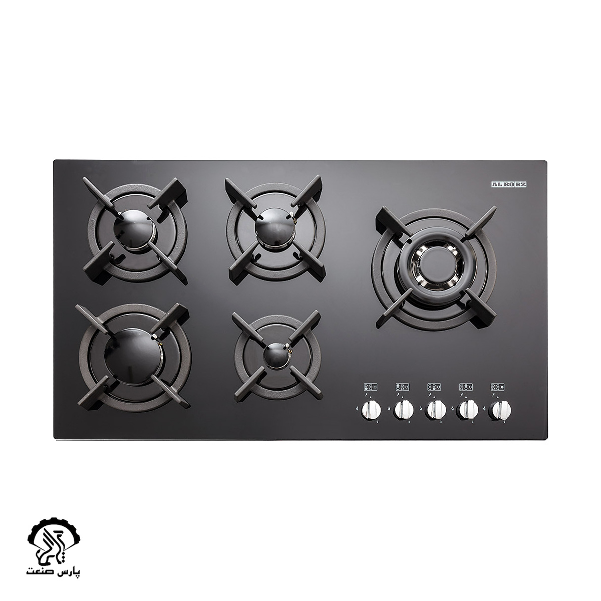 web-g5907-top اجاق گاز استیل البرز رومیزی پنج شعله مدل G-5907 – L&R - Image 1