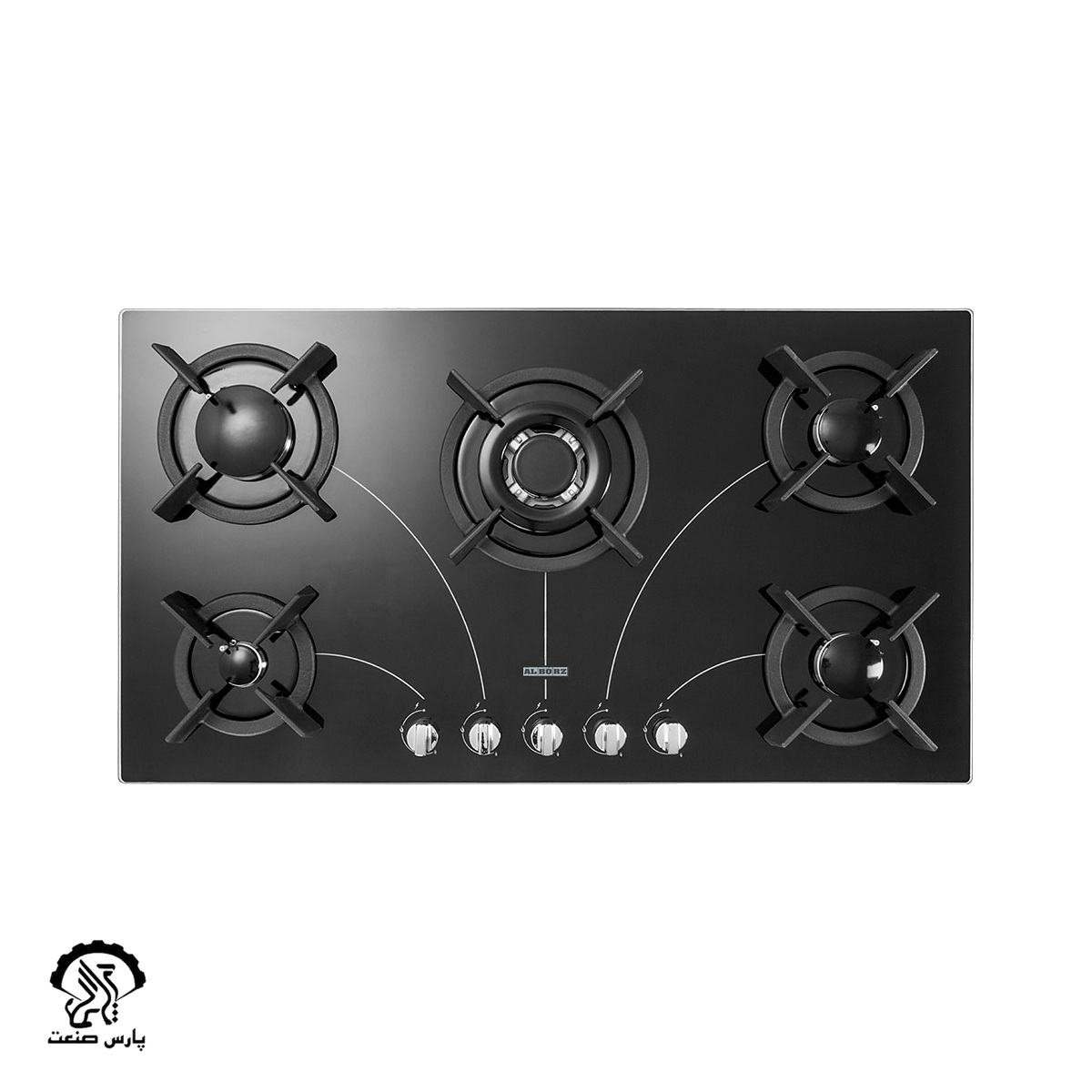 web-g5908-top- اجاق گاز استیل البرز رومیزی پنج شعله مدل G-5908 - Image 1