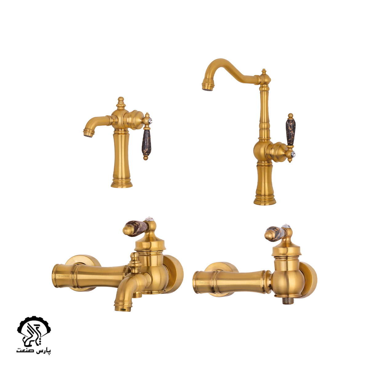 Kelor-set-golden-matte ست شیرآلات کلور طلایی مات دوان - Image 1