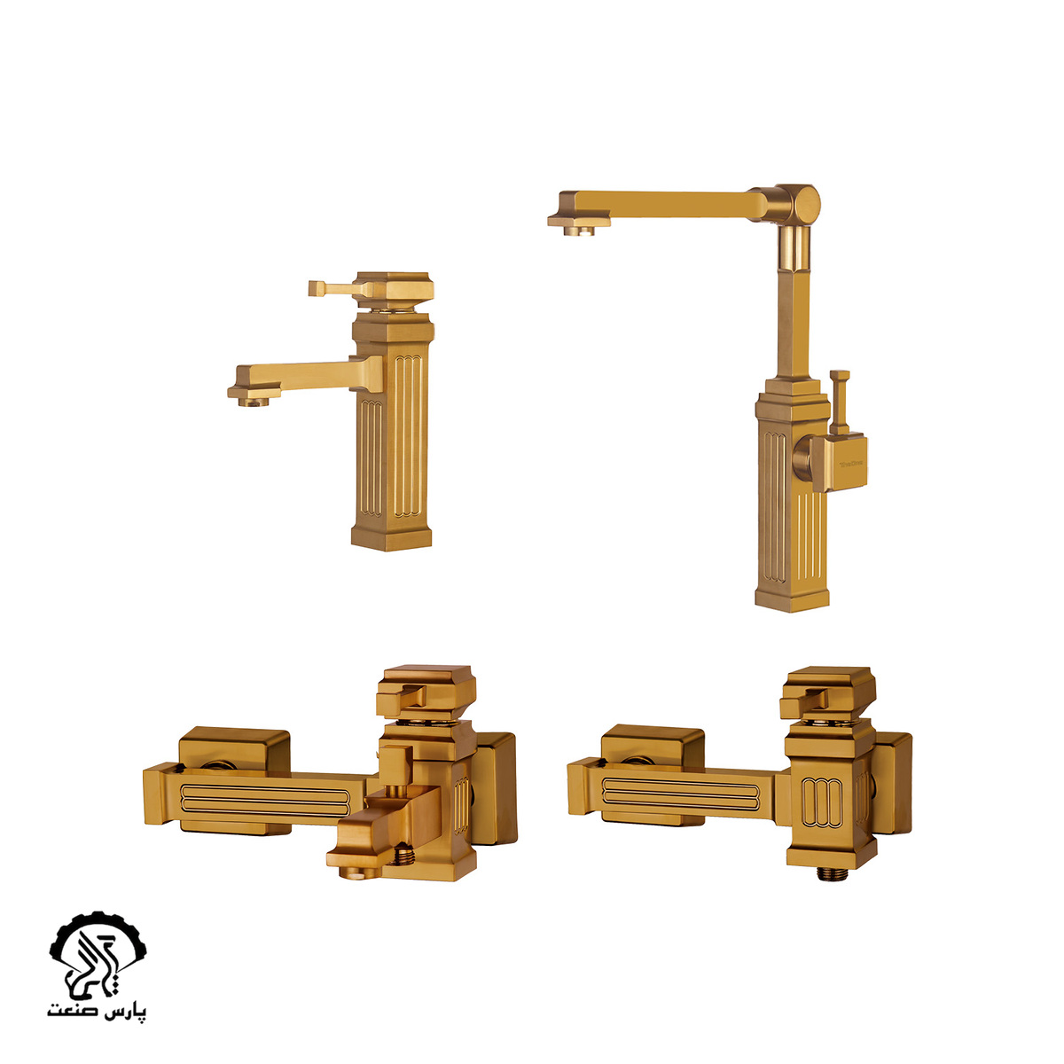 aloni-set-golden-matte ست شیرآلات آلونی طلایی مات دوان - Image 1