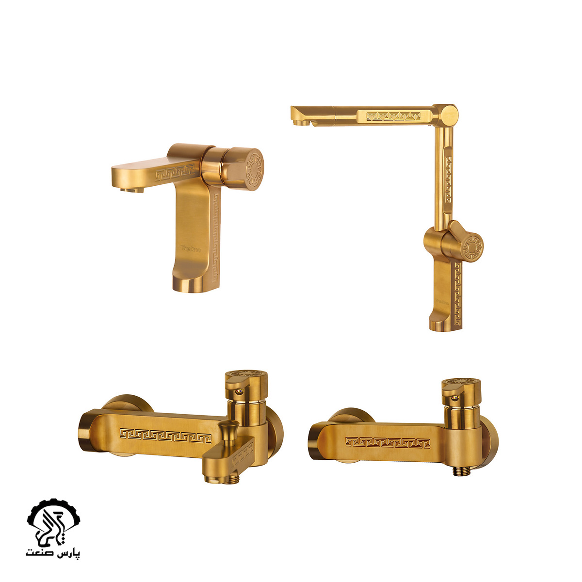 lizen-set-golden-matte ست شیرآلات لیزن طلایی مات دوان - Image 1