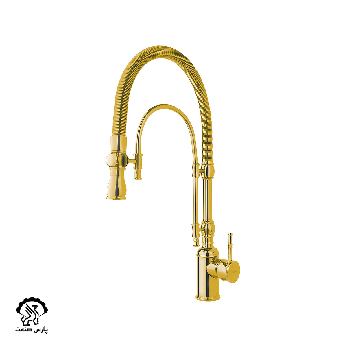 lomar-kitchen-golden-1 شیر آشپزخانه فنری لومار طلایی دوان - Image 1