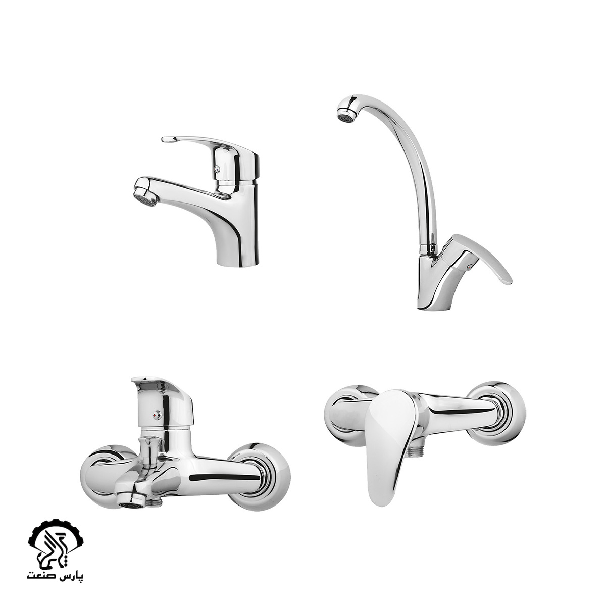 nezho-set-chrome ست شیرآلات نژو کروم دوان - Image 1