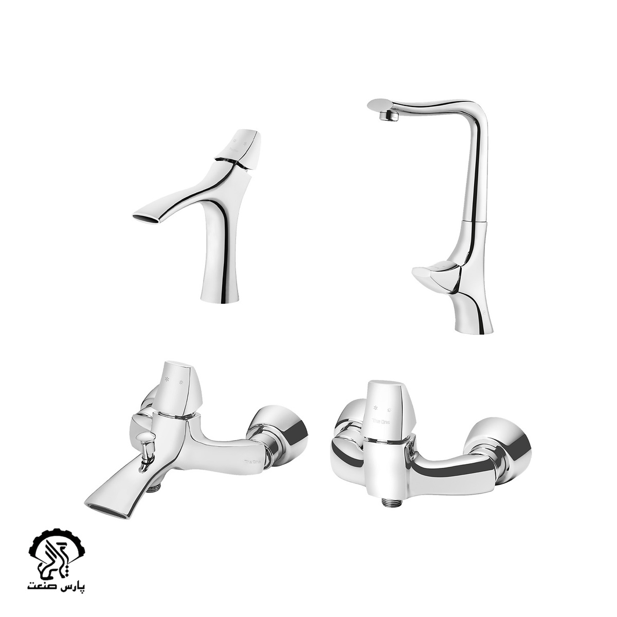 pazh-set-chrome ست شیرآلات پاژ کروم دوان - Image 1