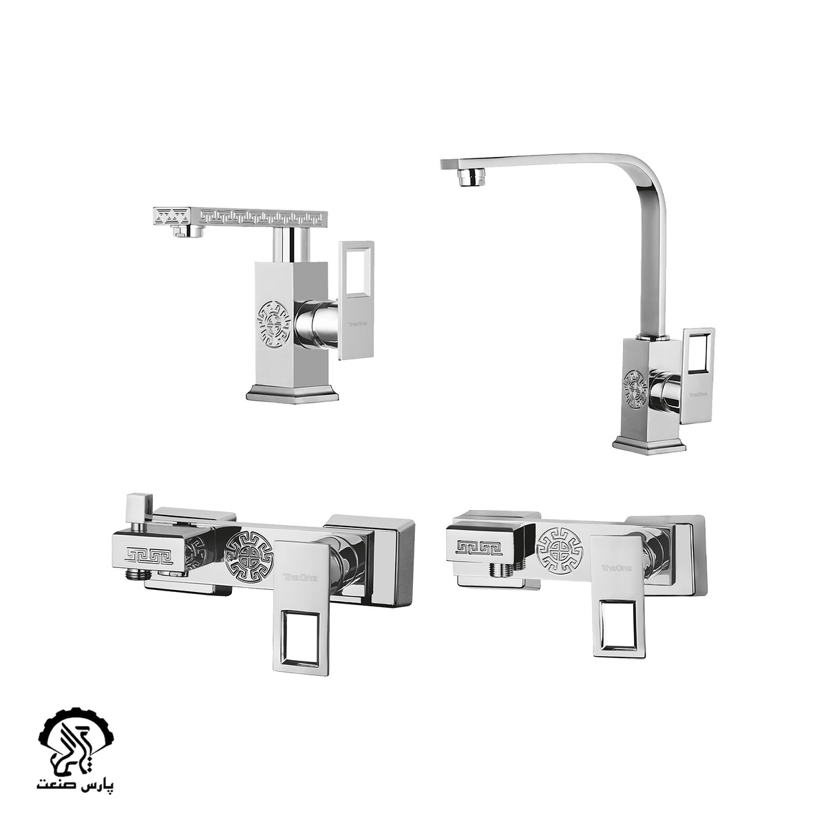 pian-set-chrome ست شیرآلات پیان کروم دوان - Image 1