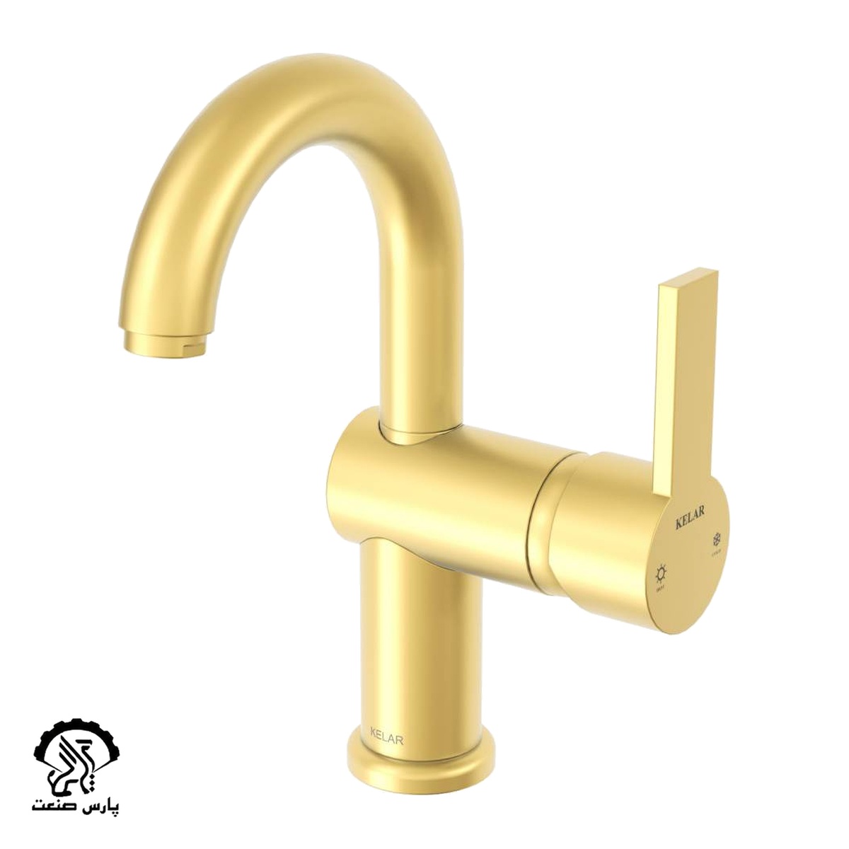 rooshooee-alam-dar-new-Ariya-GOLD-MATTE-02-uai-1032x1032-1 شیر روشویی علم دار نیو آریا طلایی مات کلار - Image 1