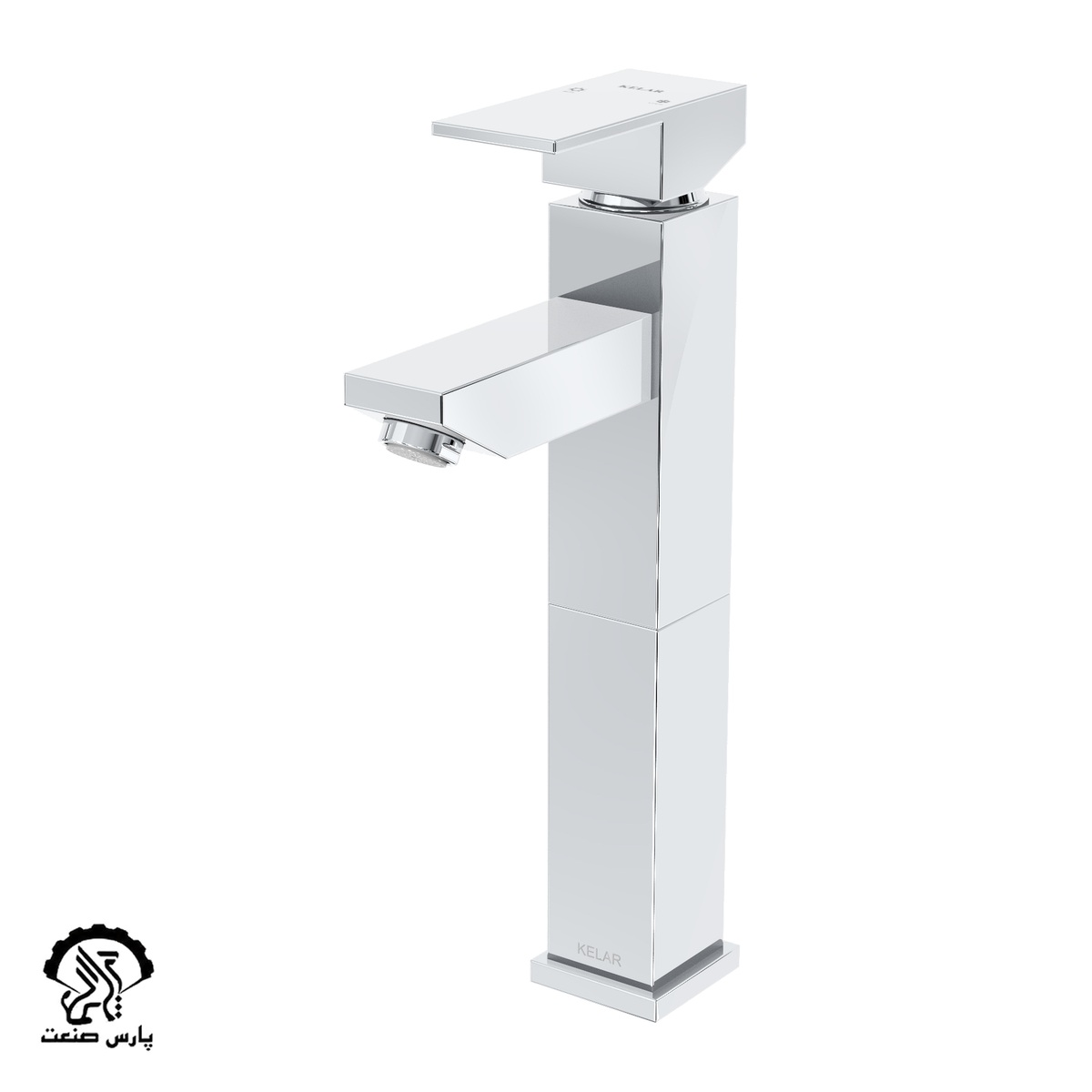 rooshooee-bolan-flat-CHROME شیر روشویی بلند فلت brown کلار - Image 1