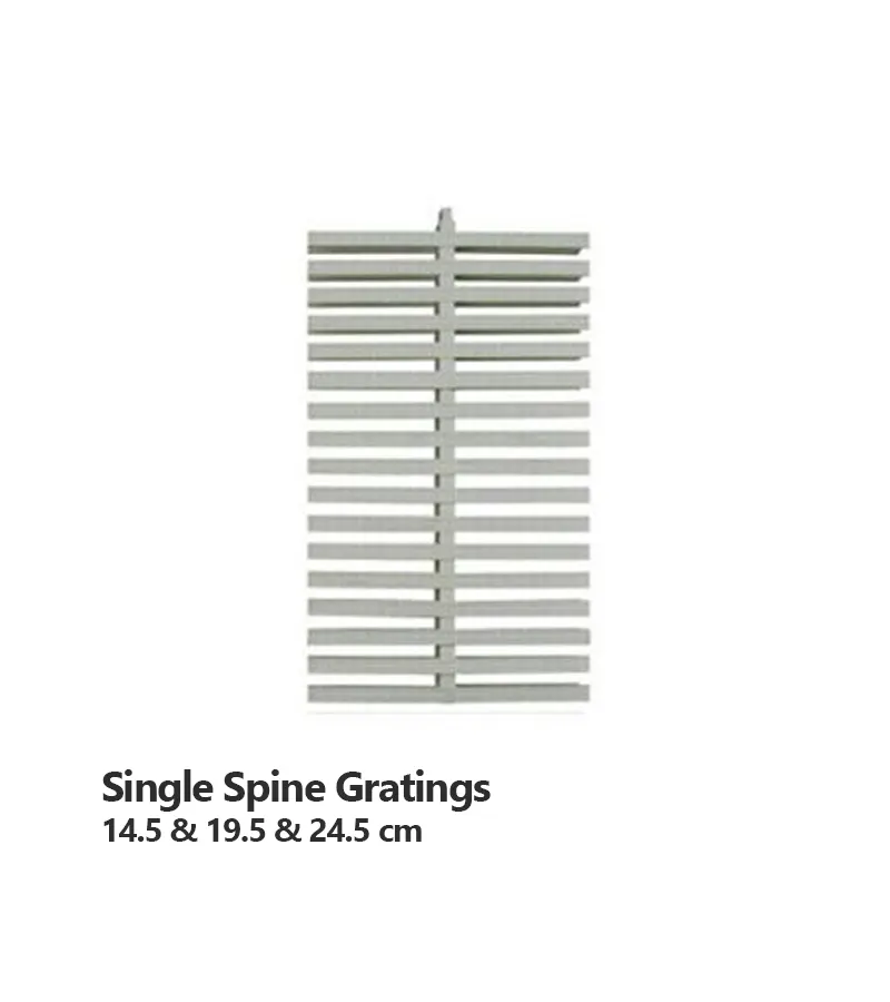 single-spine-gratings-pimtas.webp گریل استخر تک پین PP پیمتاش (PIMTAS) عرض 19.5 سانتیمتر - Image 1
