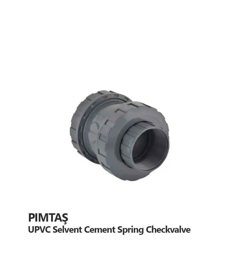 solvent-cement-spring-checkvalve-pimtas.webp شیر خودکار فنردار UPVC پیمتاش (Pimtas) سایز 32 میلیمتر - Image 1