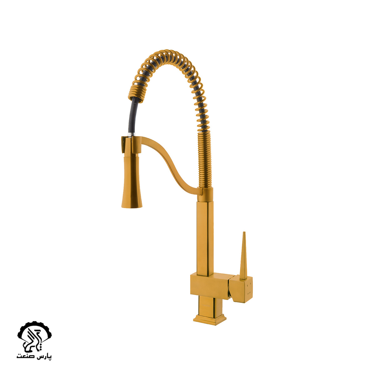 takam-kitchen-golden-matte-1 شیر آشپزخانه فنری تاکام طلایی مات دوان - Image 1