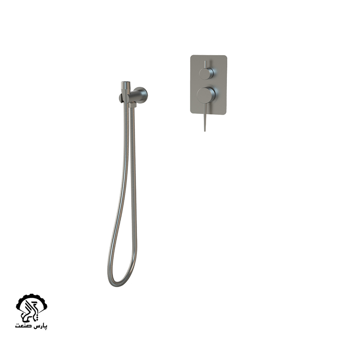 toilet-chrome-matte-bide-plani شیر توالت توکار پلانی بیده کروم مات دوان - Image 1
