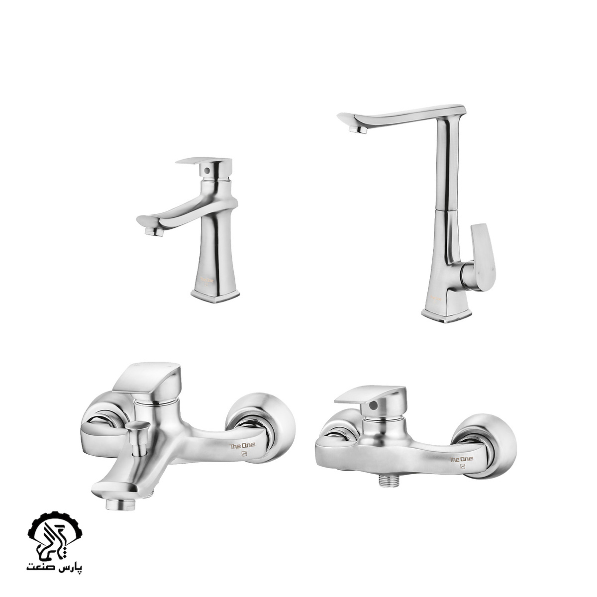 trifa-set-chrome-matte ست شیرآلات تریفا کروم مات دوان - Image 1