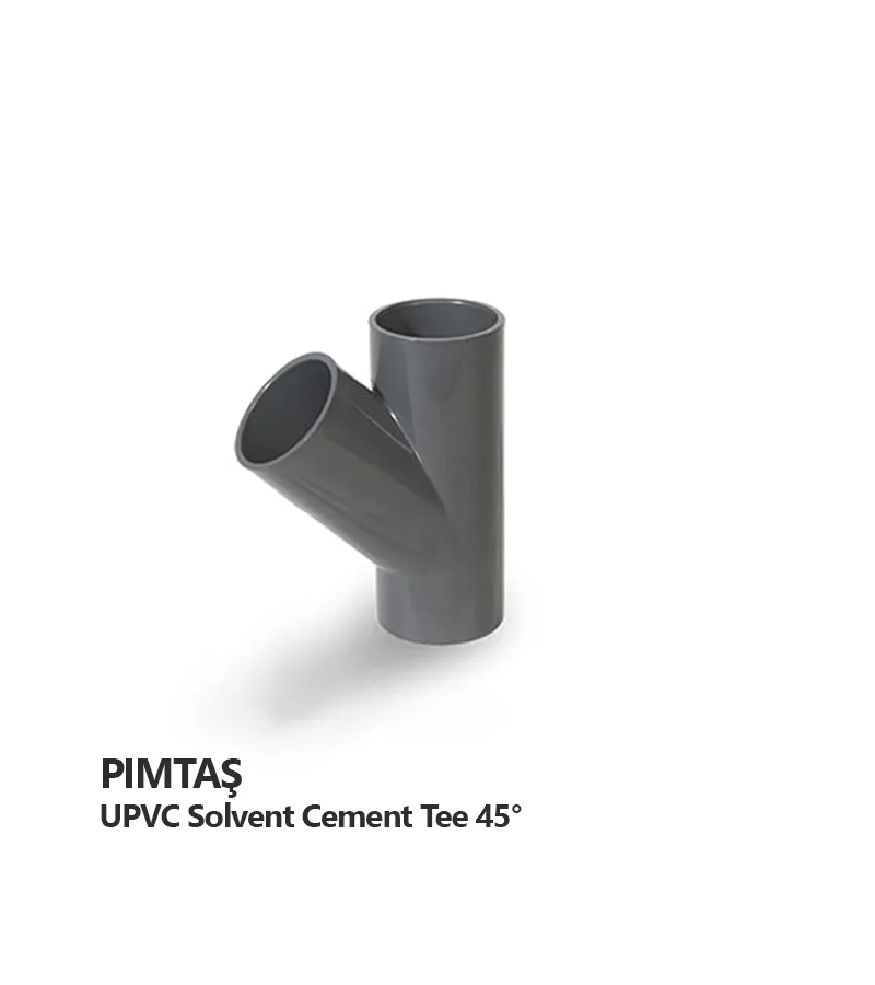 upvc-solvent-cement-tee-45-pimtas-1.webp سه راهه 45 درجه چسبی UPVC پیمتاش سایز 90 میلیمتر - Image 1