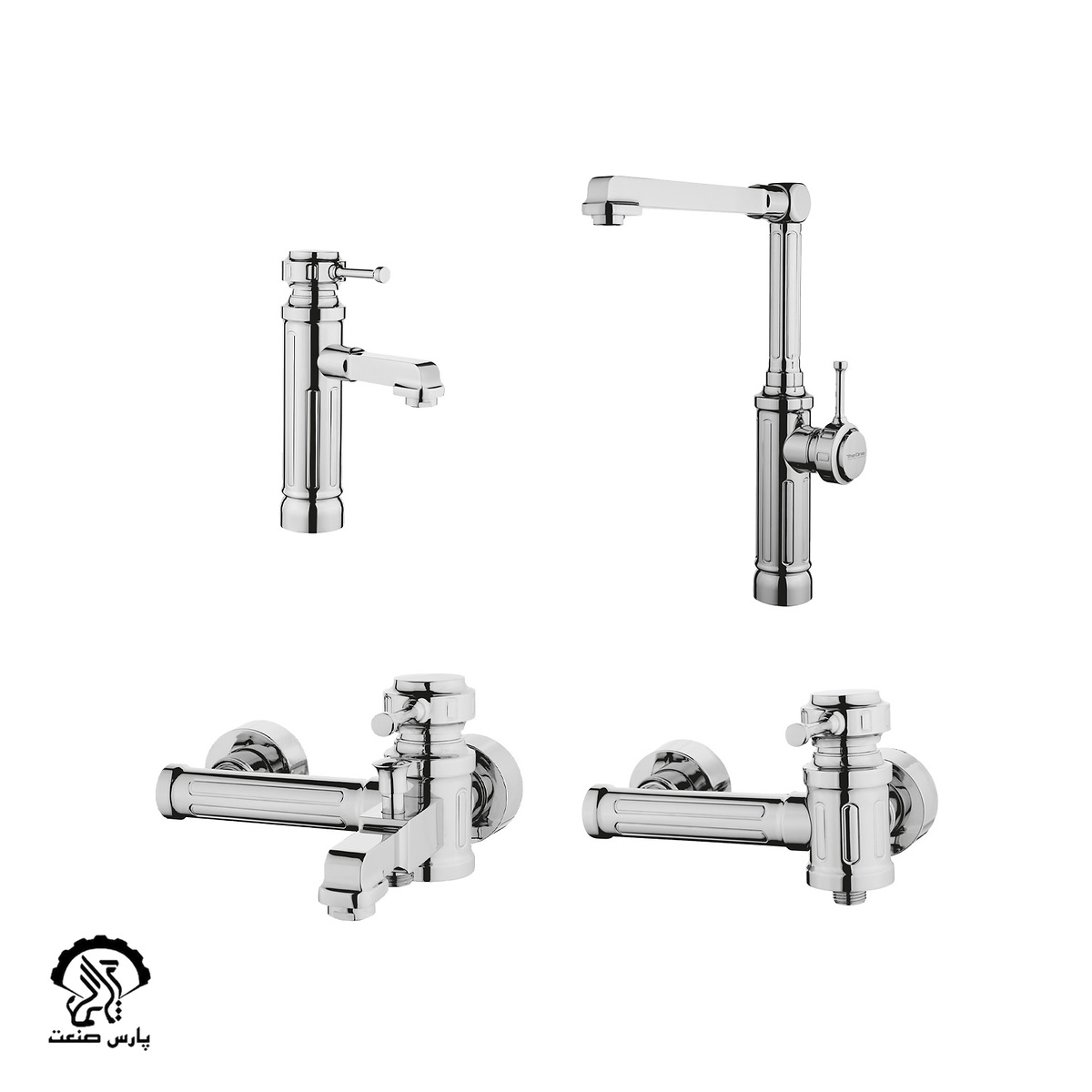 zelan-set-chrome ست شیرآلات زلان کروم دوان - Image 1